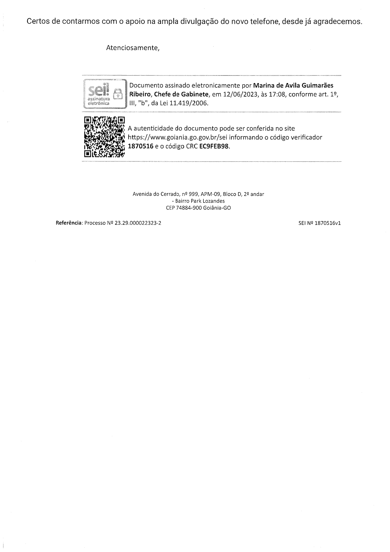 Ofício Circular nº 5 2023 SMS Notícias AHEG Associação dos